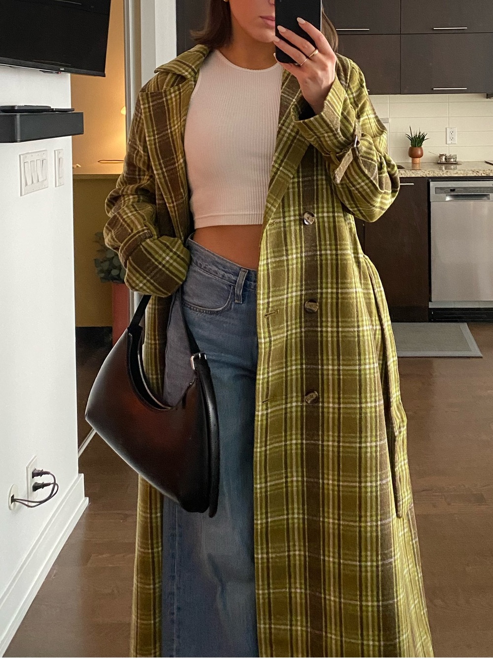 Plaid Belted Trench Coat 🧥